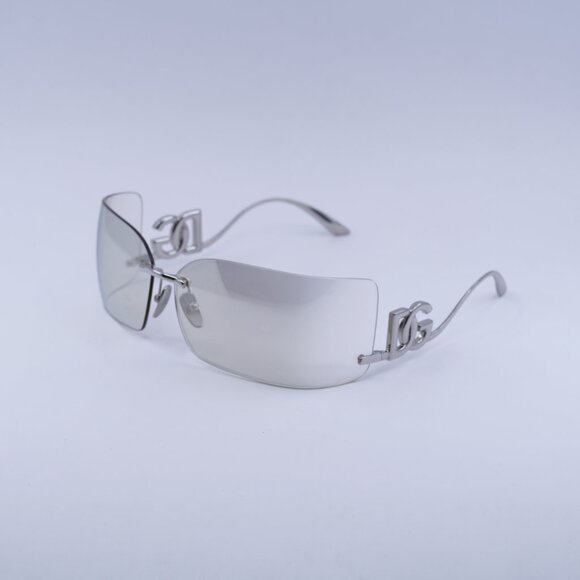 Dolce & Gabbana DG2319 05/6G Sunglasses Silver Rectangle Frame, Mirror Lenses